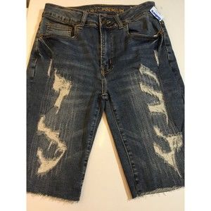 Rue 21 Premium Distressed Denim Jean Shorts Size 26 NWT